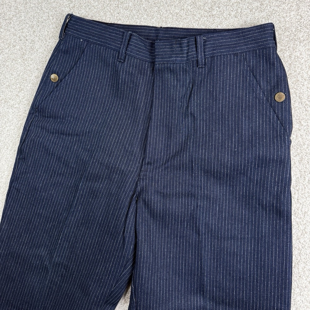 VINTAGE SEDGEFIELD Pin Stripe USA MADE Blue Jeans Denim 28x30 DEAD STOCK NEW